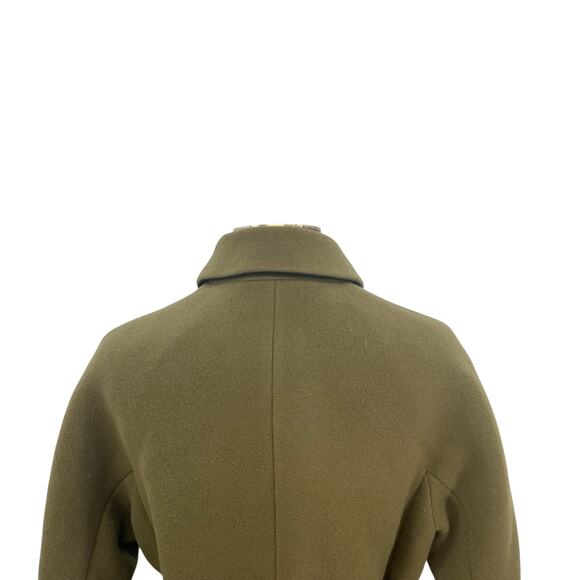 Whistles Alicia Belted Coat Jacket Double Breasted Button Green Size US 4 - Picture 10 of 14